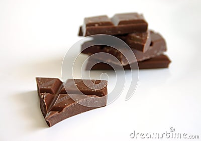 Chocolate pieces Stock Photo