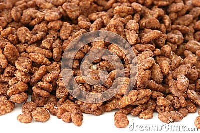 Chocolate popped rice cereals Stock Photo