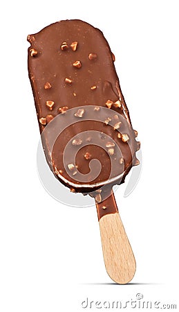 Chocolate popsicle. Ice cream isolated Stock Photo