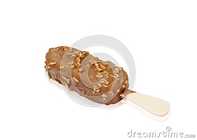 Chocolate popsicle isolated on white background,clipping path Stock Photo