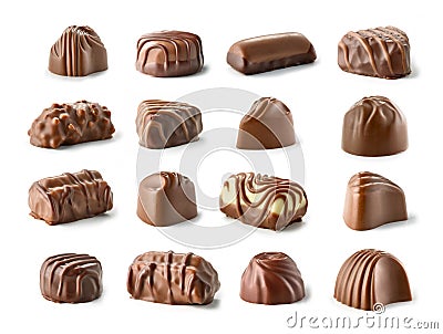 Chocolate praline on white background Stock Photo