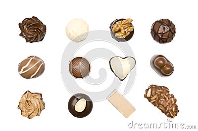 chocolate pralines Stock Photo