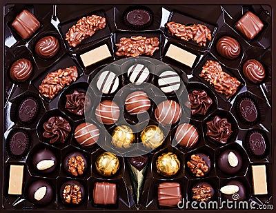 Chocolate pralines Stock Photo