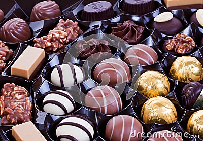 Chocolate pralines Stock Photo