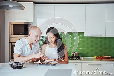 Chocolate preparation - making chocolate in the kitchen Stock Photo