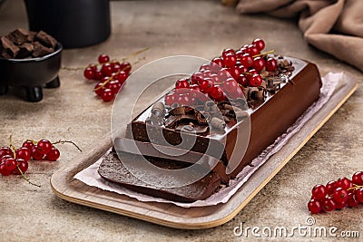 Chocolate Pudding Cake or Mousse Jiggly Stock Photo