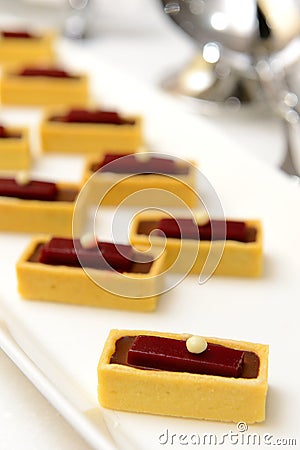 Chocolate raspberry tart Stock Photo