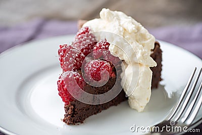 Chocolate Raspberry Torte Stock Photo