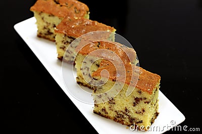 Chocolate rice butter cake Stock Photo