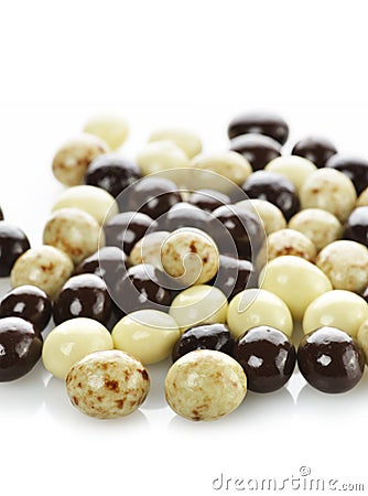 Chocolate Round Candies Stock Photo