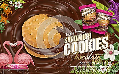 Chocolate sandwich cookies Vector Illustration