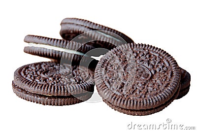 Chocolate sandwich cookies. Stock Photo