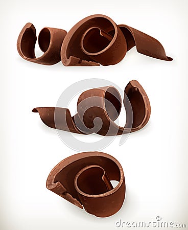 Chocolate shavings, chocolates curl Stock Photo