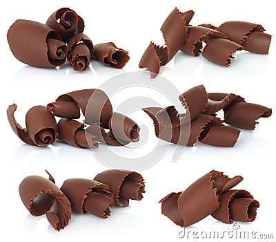 Chocolate shavings set Stock Photo