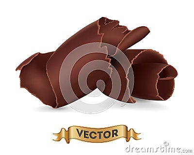 Chocolate shavings on white background Vector Illustration