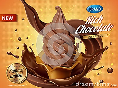 Chocolate soft serve Vector Illustration