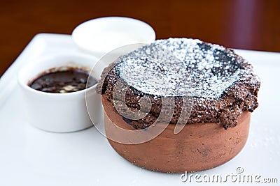 Chocolate souffle Stock Photo