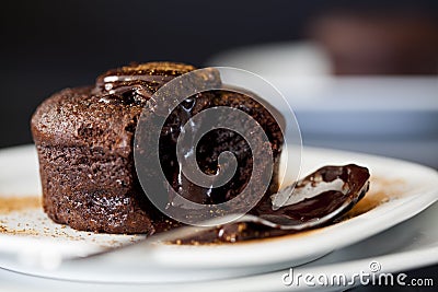 Chocolate Souffle with Cinnamon Stock Photo