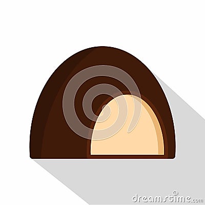 Chocolate souffle icon, flat style Vector Illustration