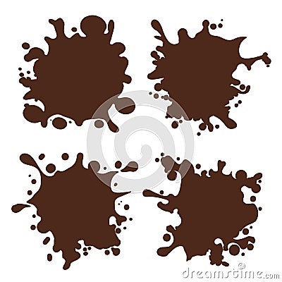 Chocolate splash shapes Vector Illustration