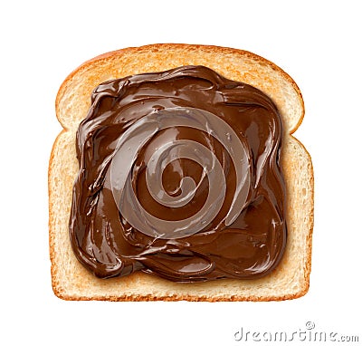 Chocolate Spread on Toast Stock Photo