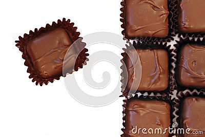 Chocolate squares Stock Photo