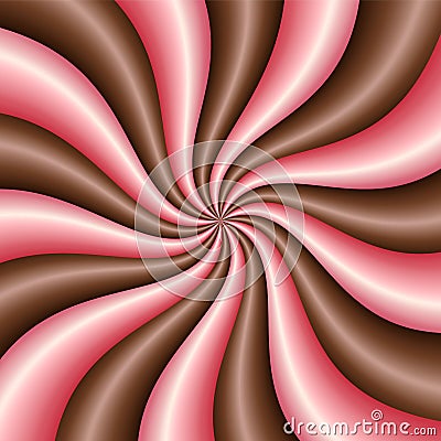 Chocolate and strawberry. Cream swirl. Twist texture for package design of ice cream,yogurt,milk or other desserts Vector Illustration