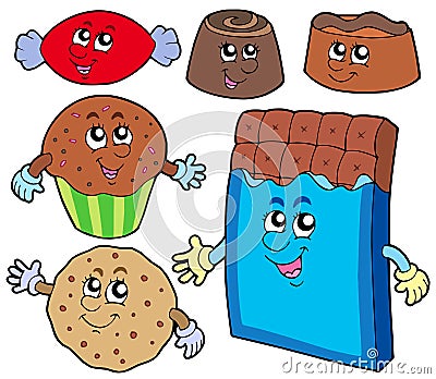 Chocolate sweets collection Vector Illustration