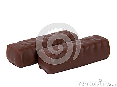 Chocolate sweets praline isolated on the white background Stock Photo
