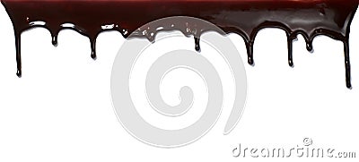 Chocolate syrup leaking liquid sweet food Stock Photo