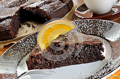 Chocolate tart cake Stock Photo