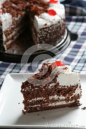 Chocolate tart cake Stock Photo