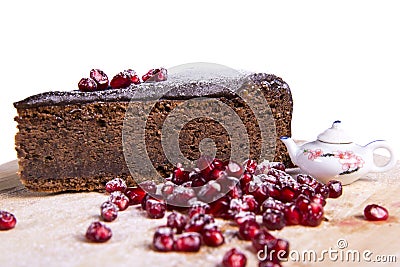 Chocolate tart cake Stock Photo