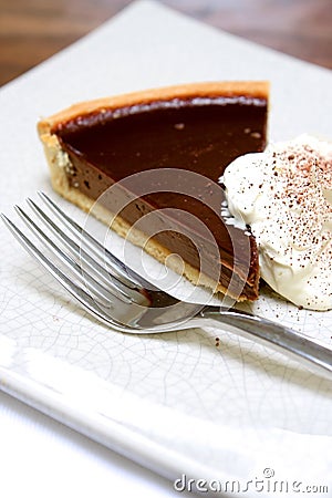 Chocolate tart gateaux Stock Photo