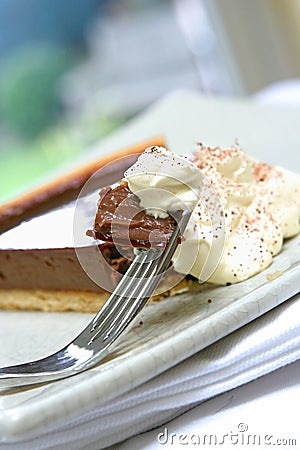 Chocolate tart gateaux Stock Photo