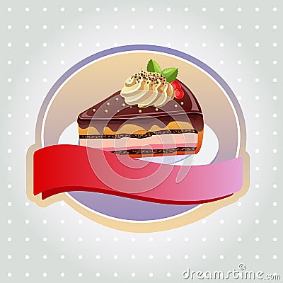 Chocolate tart label Vector Illustration