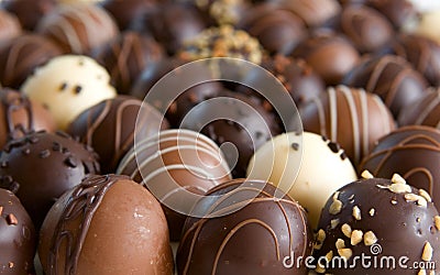Chocolate truffle candy background Stock Photo