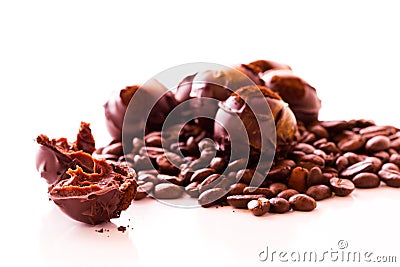 Chocolate truffles Stock Photo