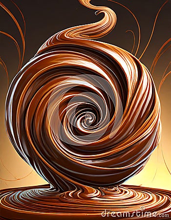 A chocolate twirl Stock Photo