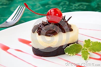Chocolate Vanilla Cheesecake Stock Photo