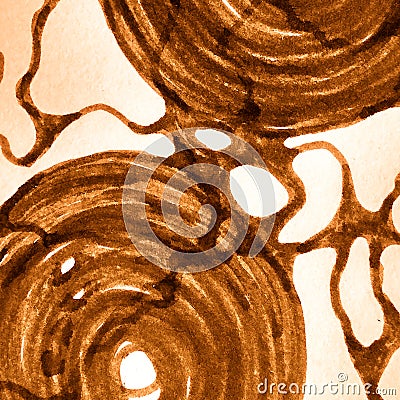 Chocolate Virus or Bacteria Cells. Orange Weather Stock Photo