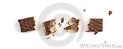 Chocolate Wafers Isolated, Wafer Biscuits Coated in Chocolate Stock Photo