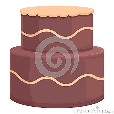 Chocolate wedding cake icon cartoon vector. Couple party Vector Illustration