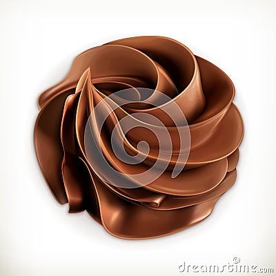 Chocolate whipped cream, vector icon Vector Illustration