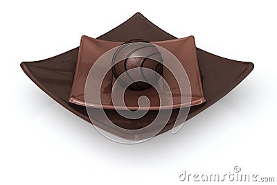 Chocolate on White Stock Photo