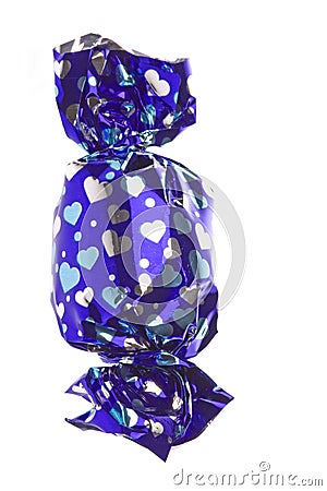 Chocolate in Wrapper Isolated Stock Photo