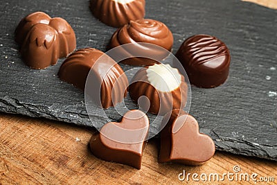 Chocolates with different shapes Stock Photo