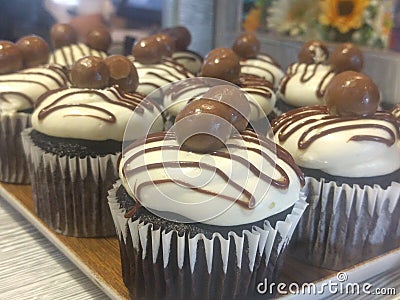 Chocolaty cupcake Stock Photo