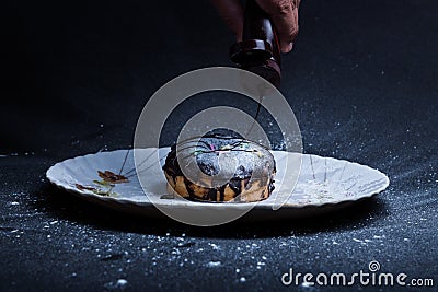 A chocolaty donuts Stock Photo