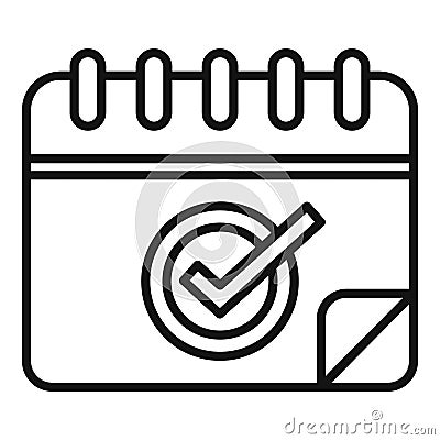Choice ballot date icon outline vector. People process Stock Photo